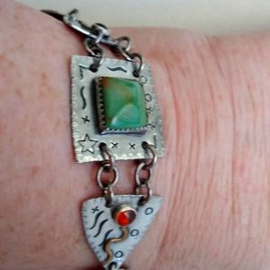 Q MILLER TURQUOISE & AMBER BRACELET